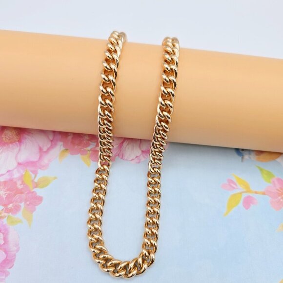 "Heavy Rose Gold Cuban Chain Necklace for Men & Women, 19.7 Inch, XPNL0083 - Picture 4 of 12